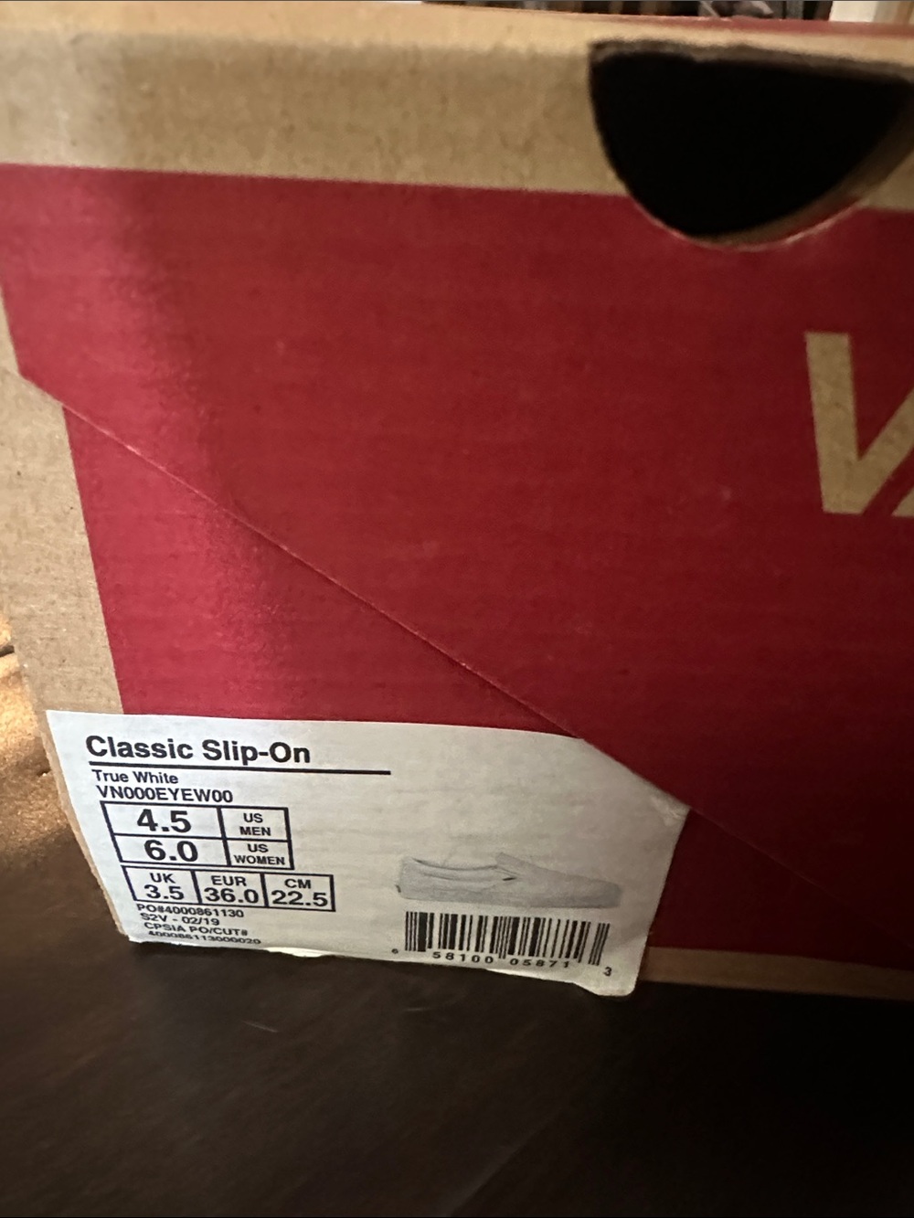 Vans White Slip-On Canvas Sneakers - Picture 5 of 5